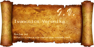 Ivancsics Veronika névjegykártya